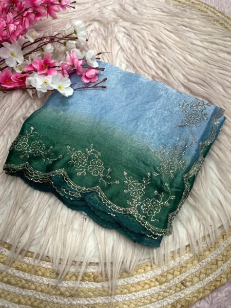 Bohemian Blue Space Soft Silk Designer Saree with Banglori Silk Blouse at Factory Price Silk Sarees Wholesale