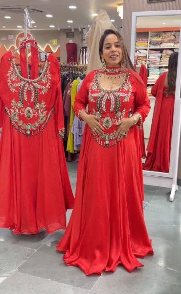 Bohemian Orange Designer Crepe Lehenga with Sequin Embroidered Blouse at Wholesale Rate Ready To Wear Collection
