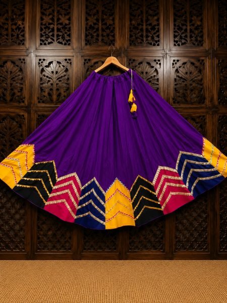 Bohemian Purple Boutique Quality Rayon Cotton Multi Patch Work Long Skirt Shop by Occasion