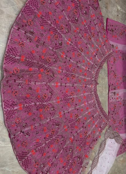 Bohemian Purple Semi-Stitched Butterfly Net Lehenga Choli with Embroidered Dupatta Designer Lehenga Choli