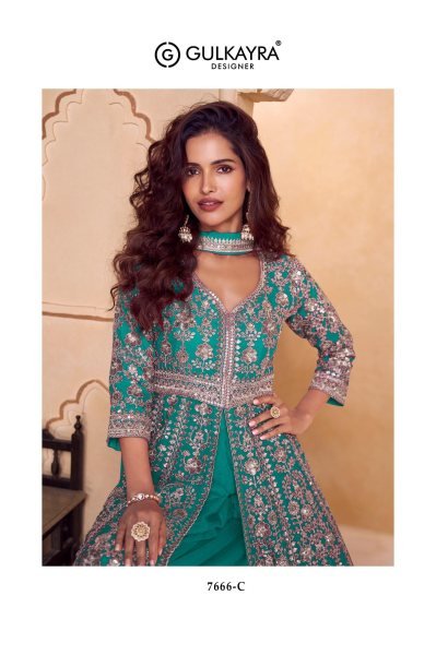 Bohemian Teal Green Real Chinon Kurti Palazzo Set with Rich Front and Back Embroidery Designer Plazzo Salwar Suits Wholesale
