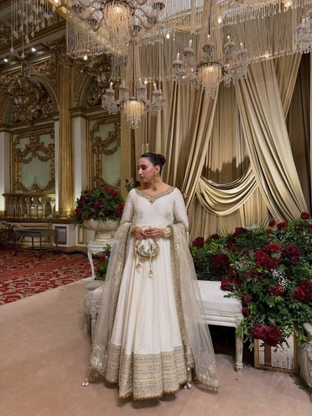 Bohemian White Vichitra Anarkali with 3 5 Meter Flair and Embroidered Dupatta at Wholesale Rate Ready To Wear Collection