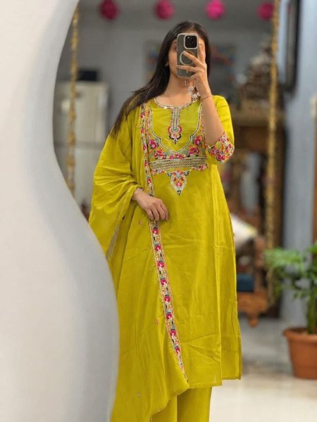 Bohemian Yellow Mughal Fusion Kurti Set for Women in Cotton Fabric at Best Price Kurtis