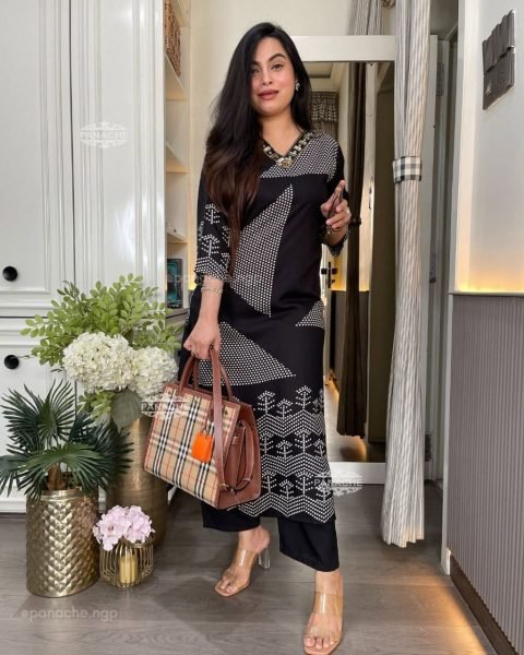 Bold Black Cotton Slub Co Ord Set for Women with Stylish Pant CO ORD Sets