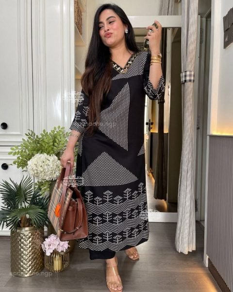 Bold Black Cotton Slub Co Ord Set for Women with Stylish Pant CO ORD Sets