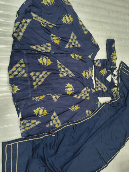 Bold Blue Chinon Silk Digital Printed Lehenga Choli with Dupatta at Wholesale Rate Designer Lehenga Choli