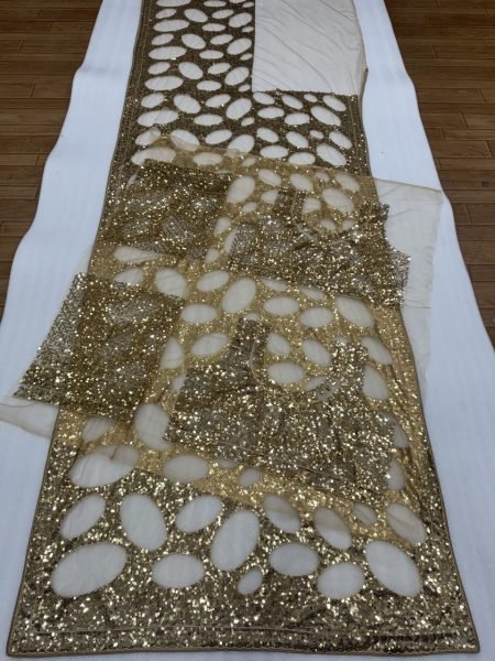 Bold Golden Designer Butterfly Net Saree with Heavy Front and Back Embroidered Blouse Bollywood Fancy Sarees Wholesale