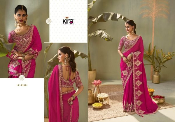 Bold Hot Pink Premium Kasva Silk Saree Collection with Elegant Gota Patti Work Silk Sarees Wholesale