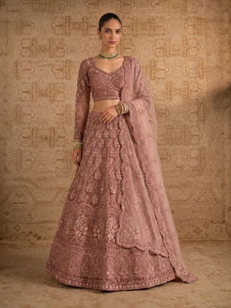 Bold Mavue Butterfly Net Lehenga Set at Wholesale Rate for Wedding Collection  Lehenga