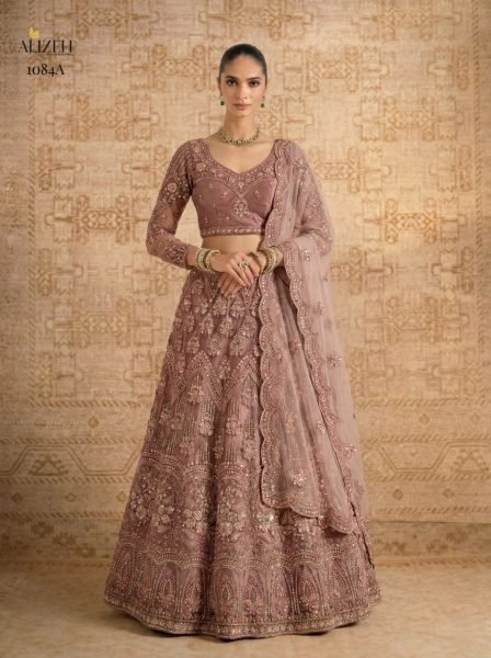 Bold Mavue Butterfly Net Lehenga Set at Wholesale Rate for Wedding Collection Bridal Lehenga Choli