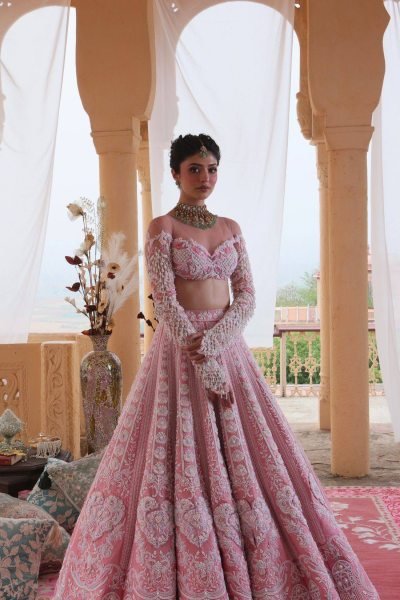 Bold Pink Lehenga Set with Rainbow Sequins for Festive Collection at Manufacturer Price Bollywood Lehenga Choli
