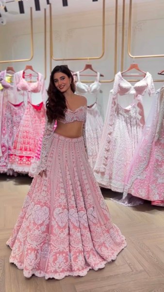 Bold Pink Lehenga Set with Rainbow Sequins for Festive Collection at Manufacturer Price Bollywood Lehenga Choli