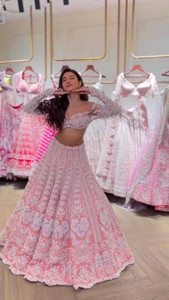 Bold Pink Lehenga Set with Rainbow Sequins for Festive Collection at Manufacturer Price Bollywood Lehenga Choli