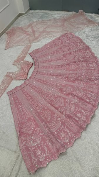 Bold Pink Lehenga Set with Rainbow Sequins for Festive Collection at Manufacturer Price Bollywood Lehenga Choli