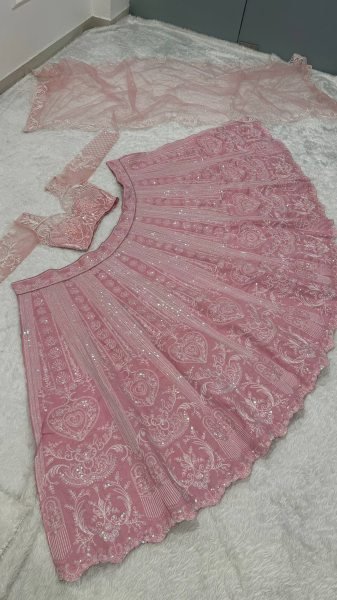 Bold Pink Lehenga Set with Rainbow Sequins for Festive Collection at Manufacturer Price Bollywood Lehenga Choli