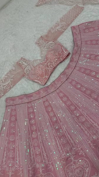 Bold Pink Lehenga Set with Rainbow Sequins for Festive Collection at Manufacturer Price Bollywood Lehenga Choli