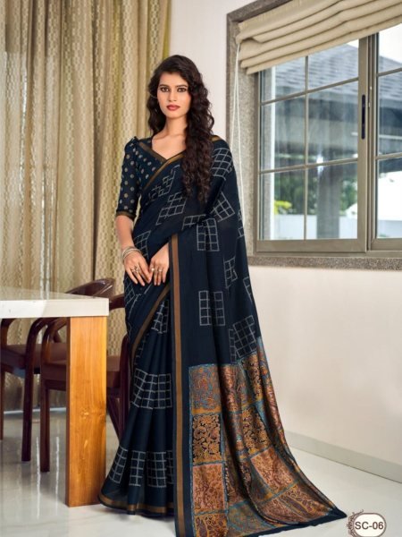 Bold Royal Blue Lightweight Cotton Silk Saree with Elegant Look for Women