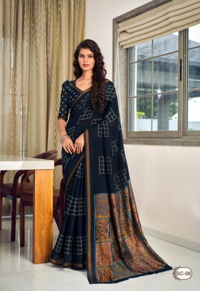 Bold Royal Blue Lightweight Cotton Silk Saree with Elegant Look for Women Cotton Sarees Wholesale