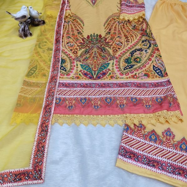 Bold Yellow Plus Size Maslin Kurti with Mirror and Thread Work at Manufacturer  Embroidery Kurtis 