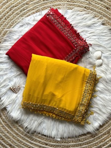 Bollywood Alia Bhatt Inspired Red Georgette Saree Designer Party Wear Bollywood Fancy Sarees Wholesale