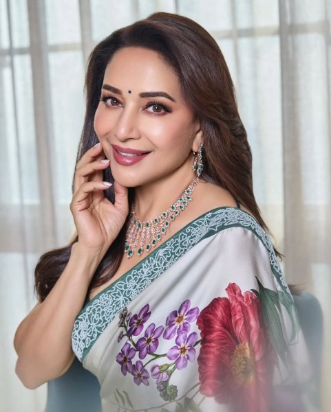 Bollywood Satin Madhuri Dixit Inspired Satin Silk Saree Cocktail Party Wear New Summer Collection Silk Sarees Wholesale