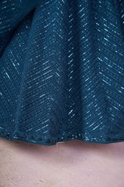 Bollywood Style Teal Blue Georgette Lehenga Choli for Weddings & Festivals Bridal Lehenga Choli