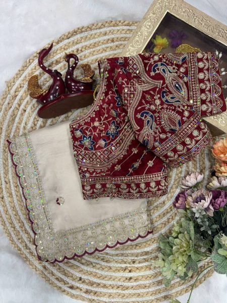 Bollywood White Saree with Sequence Work and Designer Blouse for Reception Wear Silk Sarees Wholesale