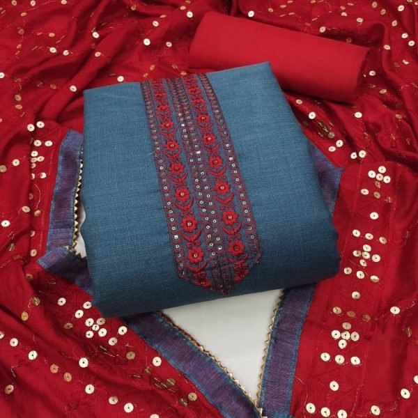  BOMBAY COTTON TIE & DAMAN MULTI & SQUANCE WORK DRESS MATERIAL Punjabi Dress Materials Wholesale