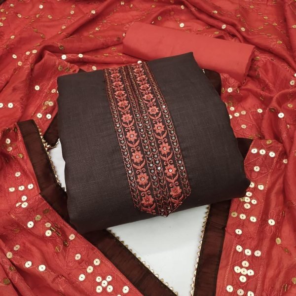  BOMBAY COTTON TIE & DAMAN MULTI & SQUANCE WORK DRESS MATERIAL Punjabi Dress Materials Wholesale