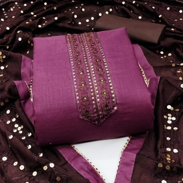  BOMBAY COTTON TIE & DAMAN MULTI & SQUANCE WORK DRESS MATERIAL Punjabi Dress Materials Wholesale