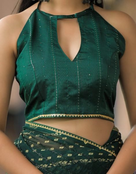Bottle Green Heavy Georgette Silk Printed Saree with Elegant Border for Festive Wear Georgette Sarees Wholesale