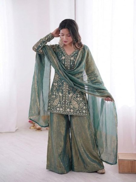Boutique Collection Suit Set With Palazzo for Resellers and Export Ready To Wear Suit