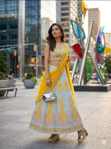 Boutique Style Haldi Lehenga with Showroom Finish Quality Bridal Lehenga Choli