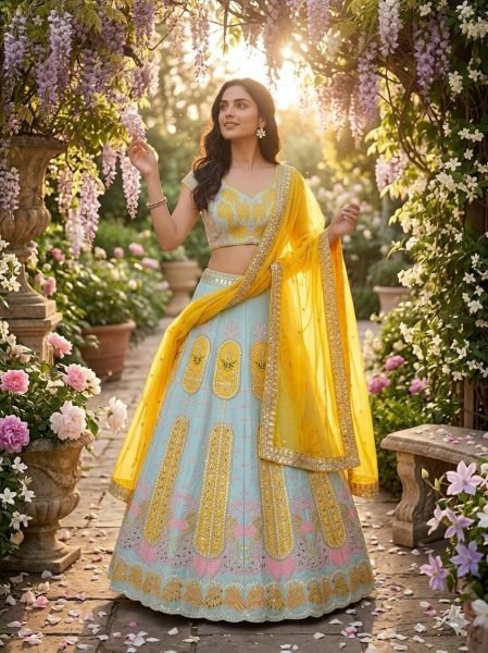 Boutique Style Haldi Lehenga with Showroom Finish Quality Bridal Lehenga Choli