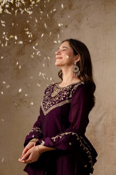 Boutique Style Wine Anarkali Suit With Pant And Dupatta for Resellers Collection Anarkali Kurtis 