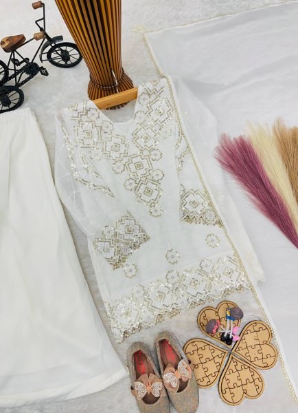 Boutique White Style Kids Suit Set for Special Occasions Girls Wear