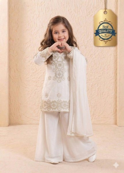Boutique White Style Kids Suit Set for Special Occasions Girls Wear