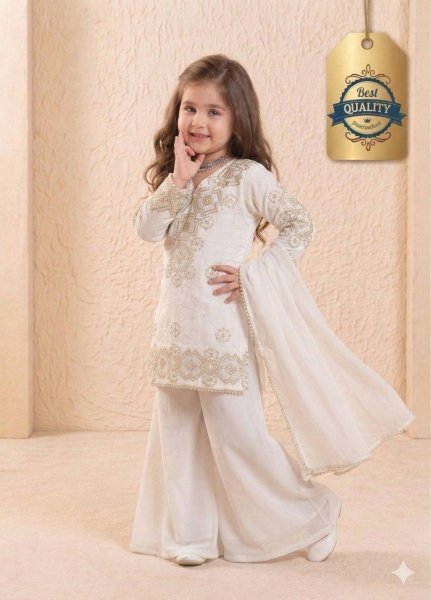 Boutique White Style Kids Suit Set for Special Occasions Girls Wear