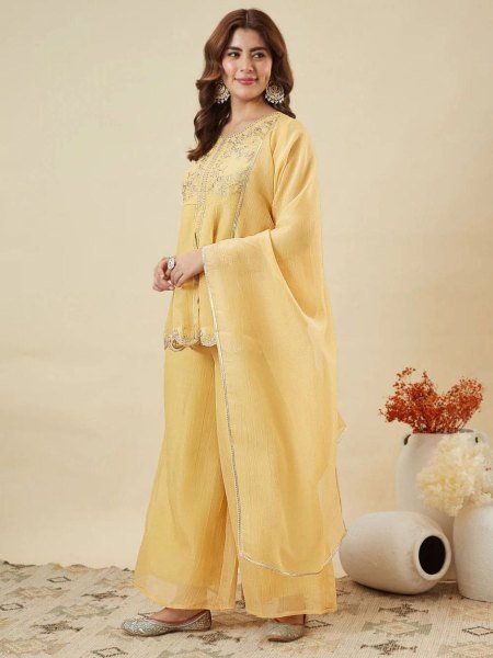 Boutique Yellow Ethnic Collection  Kurti Set for Special Occasions Kurtis