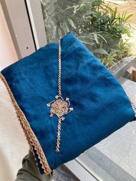 Breathtaking Blue Crush Rangoli Silk Party Wear Saree with Beads Embroidery For Wedding Silk Sarees Wholesale