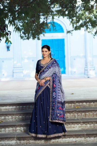 Breathtaking Blue Stylish Wedding Wear Lehenga with Sequins Work and Silk Dupatta Designer Lehenga Choli