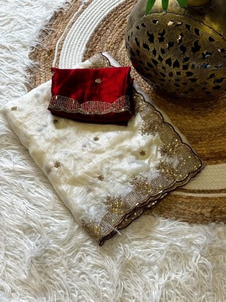 Breathtaking Ivory Designer Space Silk Saree with Matching Blouse and Elegant Zari Work At Wholesale Rate Silk Sarees Wholesale
