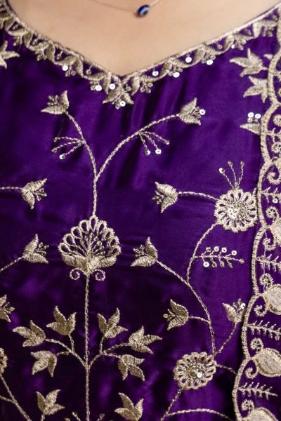 Breathtaking Purple Chinon Embroidered Anarkali Dress with Dupatta for Festive Wear Anarkali Kurtis 