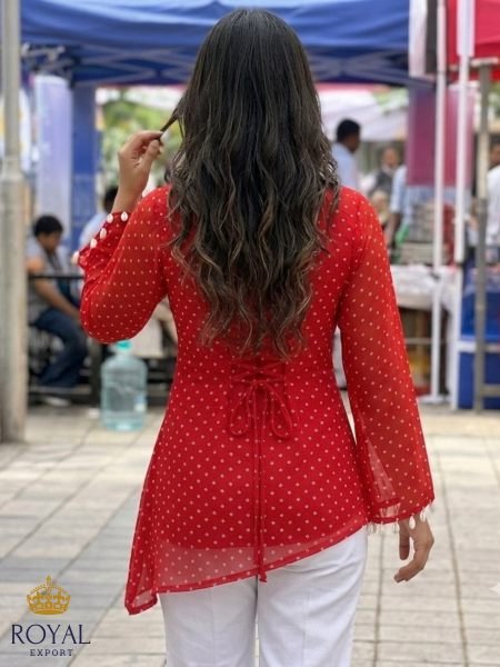 Breathtaking Red Designer Georgette Digital Printed Kurti for Women Tunics kurti