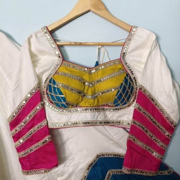 Breathtaking White Lehenga with Zig Zag Cutwork and Lace for Traditional Wear Navratri Lehnega Choli