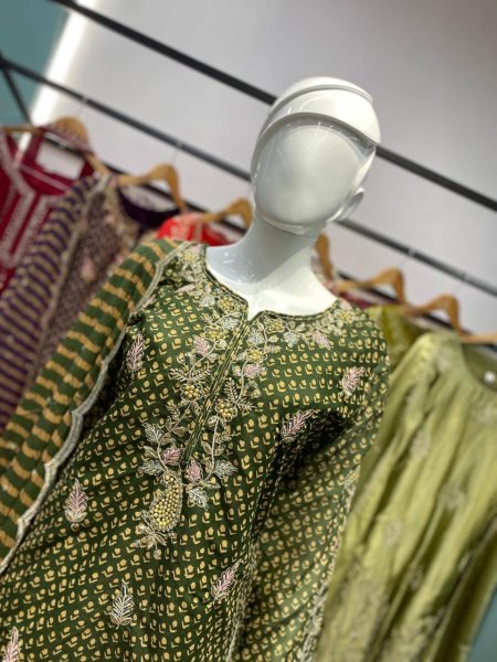 Breezy Mehendi Green Fully Stitch Sharara Suit for Wedding Wear at Reseller Rate Ready To Wear Collection