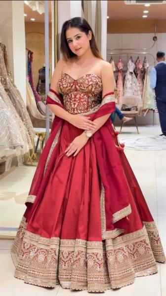 Bridal Red Lehenga Choli with Heavy Coding Sequin Embroidery For Wedding Wear Designer Lehenga Choli