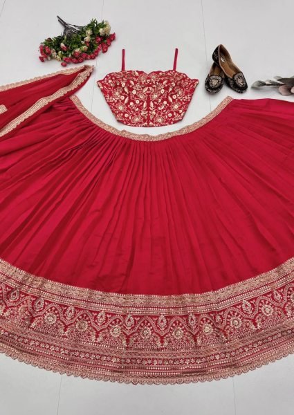 Bridal Red Lehenga Choli with Heavy Coding Sequin Embroidery For Wedding Wear Designer Lehenga Choli