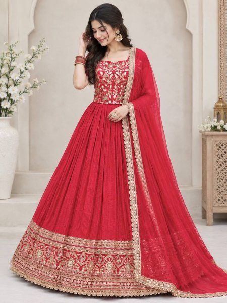 Bridal Red Lehenga Choli with Heavy Coding Sequin Embroidery For Wedding Wear Designer Lehenga Choli