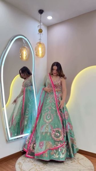 Bridal Sky Blue New Arrival Designer Lehenga for Wedding and Functions Wedding Bridal Dress Wholesale